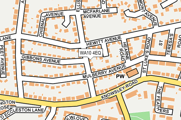 WA10 4EQ map - OS OpenMap – Local (Ordnance Survey)