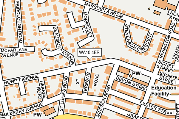 WA10 4ER map - OS OpenMap – Local (Ordnance Survey)
