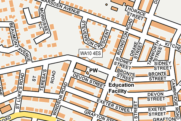 WA10 4ES map - OS OpenMap – Local (Ordnance Survey)