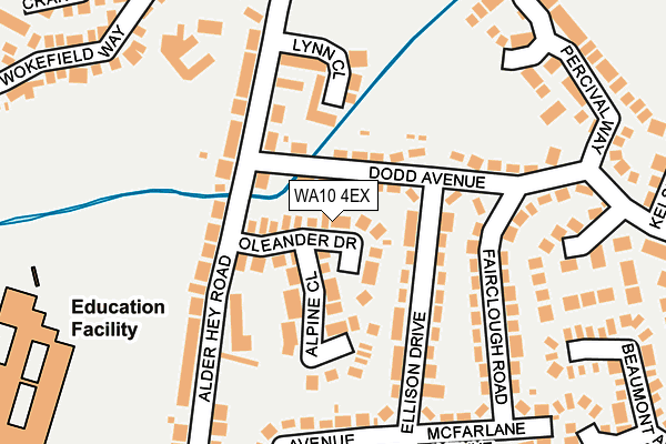 WA10 4EX map - OS OpenMap – Local (Ordnance Survey)