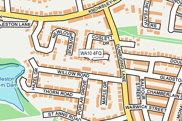 WA10 4FQ map - OS OpenMap – Local (Ordnance Survey)