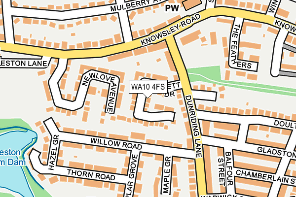WA10 4FS map - OS OpenMap – Local (Ordnance Survey)