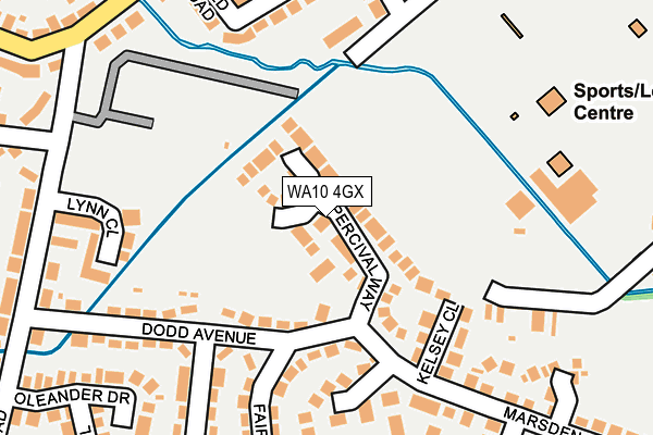 WA10 4GX map - OS OpenMap – Local (Ordnance Survey)