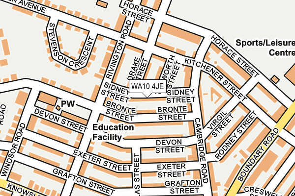 WA10 4JE map - OS OpenMap – Local (Ordnance Survey)