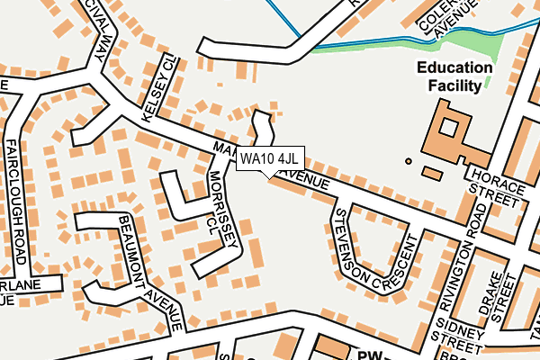 WA10 4JL map - OS OpenMap – Local (Ordnance Survey)