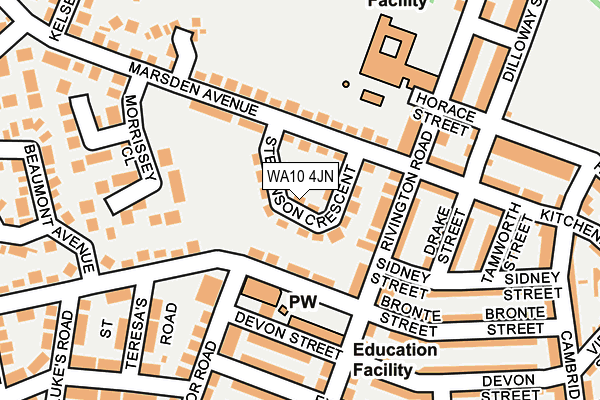WA10 4JN map - OS OpenMap – Local (Ordnance Survey)