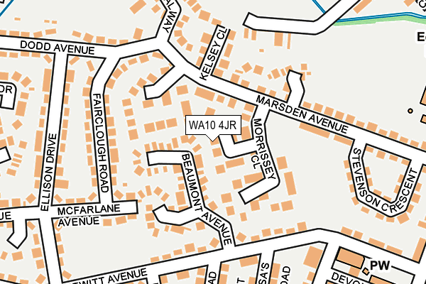 WA10 4JR map - OS OpenMap – Local (Ordnance Survey)