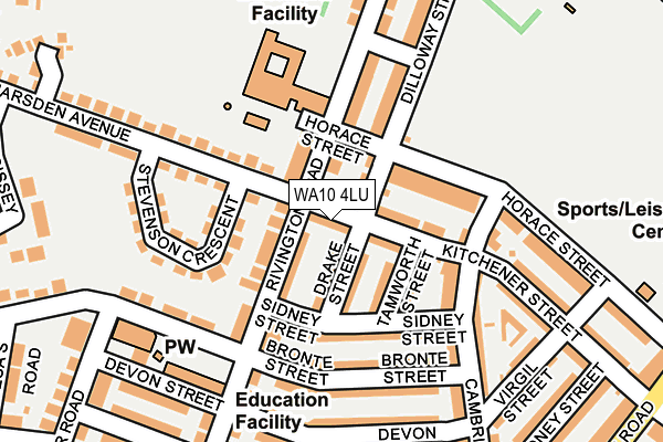 WA10 4LU map - OS OpenMap – Local (Ordnance Survey)
