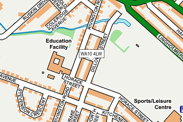 WA10 4LW map - OS OpenMap – Local (Ordnance Survey)