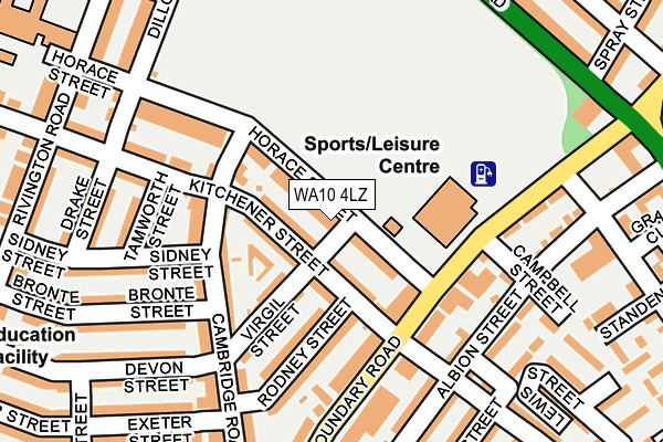 WA10 4LZ map - OS OpenMap – Local (Ordnance Survey)