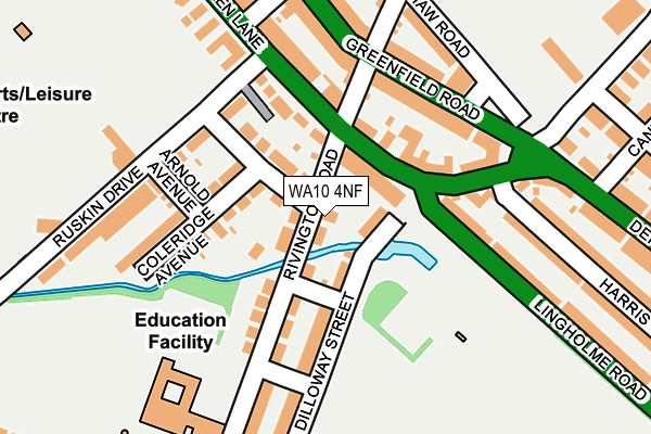 WA10 4NF map - OS OpenMap – Local (Ordnance Survey)