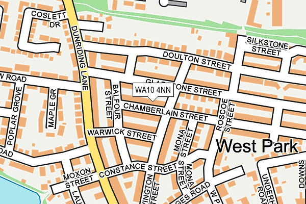 WA10 4NN map - OS OpenMap – Local (Ordnance Survey)