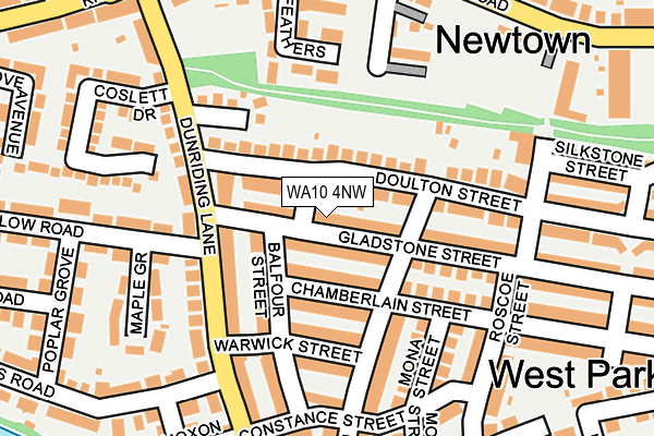 WA10 4NW map - OS OpenMap – Local (Ordnance Survey)