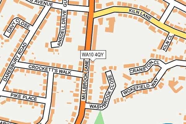WA10 4QY map - OS OpenMap – Local (Ordnance Survey)