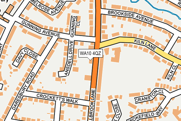 WA10 4QZ map - OS OpenMap – Local (Ordnance Survey)