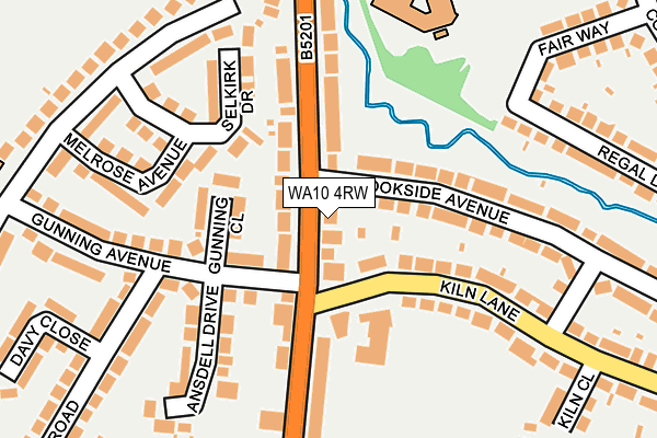 WA10 4RW map - OS OpenMap – Local (Ordnance Survey)