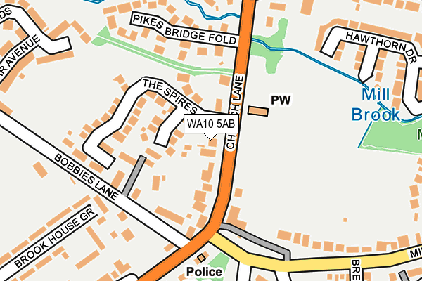 WA10 5AB map - OS OpenMap – Local (Ordnance Survey)
