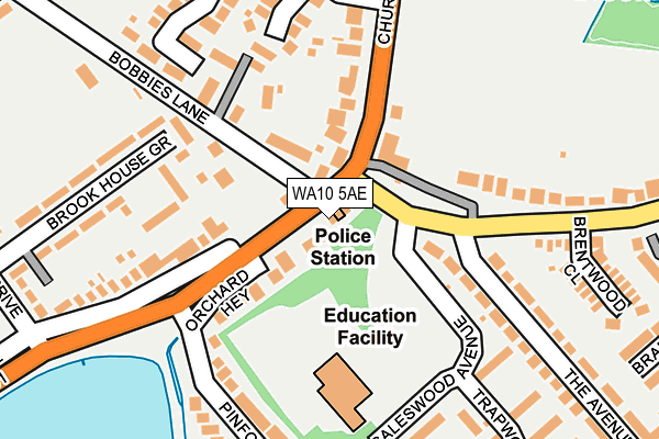 WA10 5AE map - OS OpenMap – Local (Ordnance Survey)