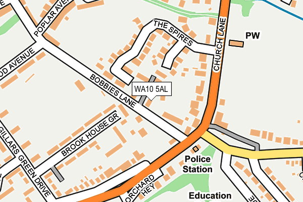 WA10 5AL map - OS OpenMap – Local (Ordnance Survey)