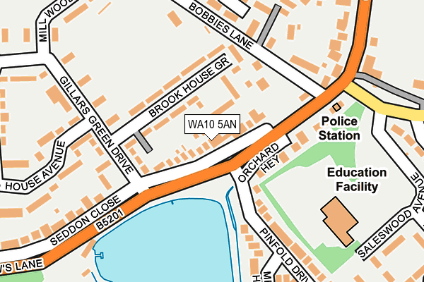 WA10 5AN map - OS OpenMap – Local (Ordnance Survey)