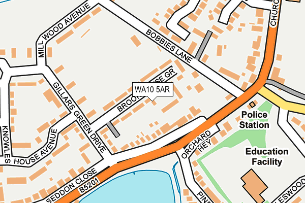 WA10 5AR map - OS OpenMap – Local (Ordnance Survey)