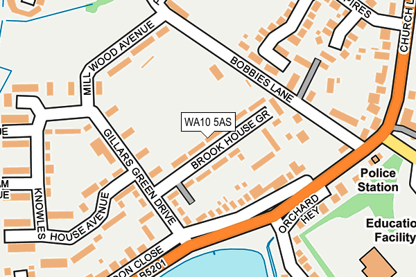 WA10 5AS map - OS OpenMap – Local (Ordnance Survey)