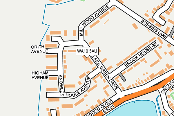 WA10 5AU map - OS OpenMap – Local (Ordnance Survey)