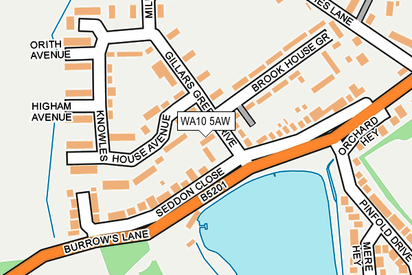 WA10 5AW map - OS OpenMap – Local (Ordnance Survey)