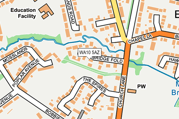 WA10 5AZ map - OS OpenMap – Local (Ordnance Survey)