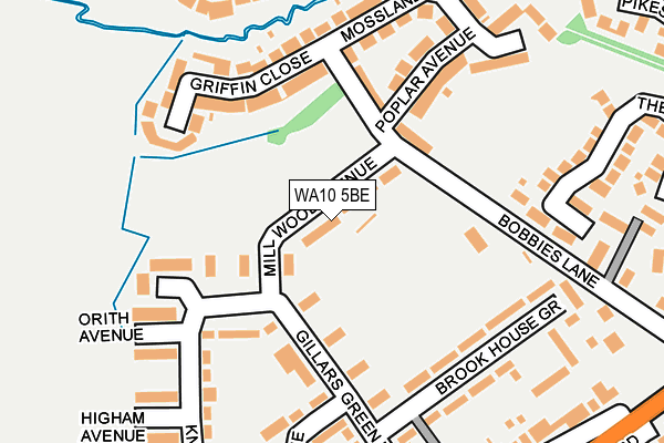 WA10 5BE map - OS OpenMap – Local (Ordnance Survey)