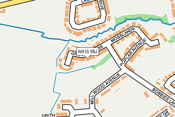 WA10 5BJ map - OS OpenMap – Local (Ordnance Survey)
