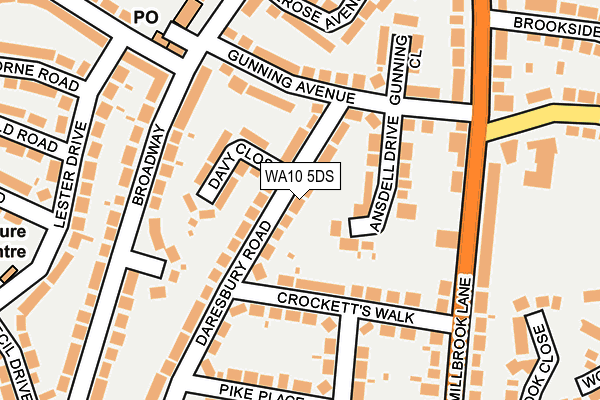 WA10 5DS map - OS OpenMap – Local (Ordnance Survey)