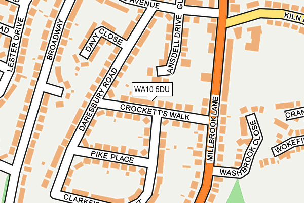 WA10 5DU map - OS OpenMap – Local (Ordnance Survey)