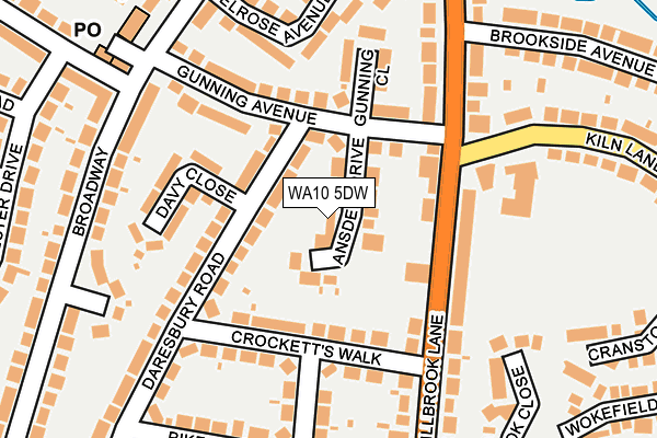 WA10 5DW map - OS OpenMap – Local (Ordnance Survey)