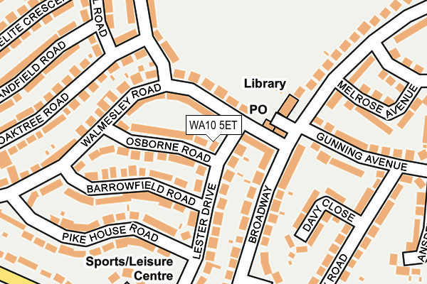 WA10 5ET map - OS OpenMap – Local (Ordnance Survey)