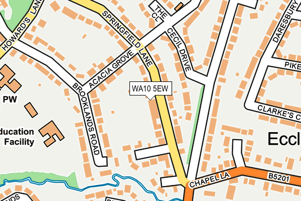 WA10 5EW map - OS OpenMap – Local (Ordnance Survey)