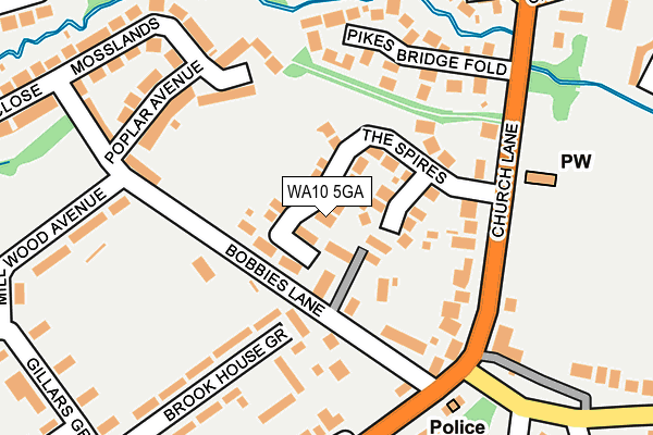 WA10 5GA map - OS OpenMap – Local (Ordnance Survey)