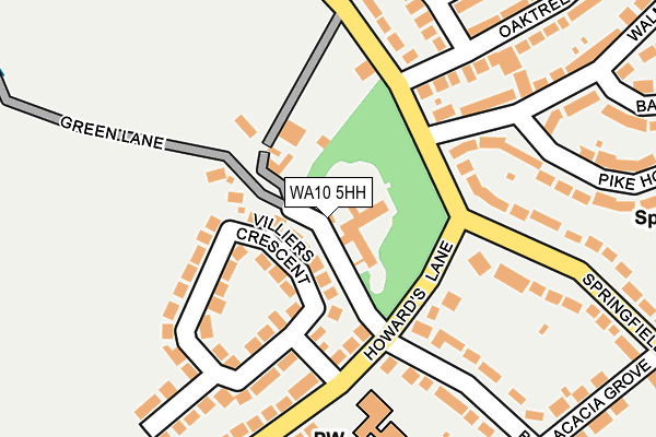 WA10 5HH map - OS OpenMap – Local (Ordnance Survey)