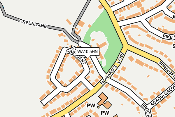 WA10 5HN map - OS OpenMap – Local (Ordnance Survey)