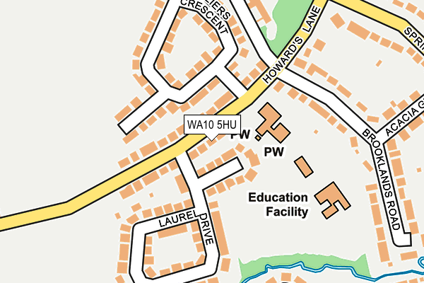 WA10 5HU map - OS OpenMap – Local (Ordnance Survey)