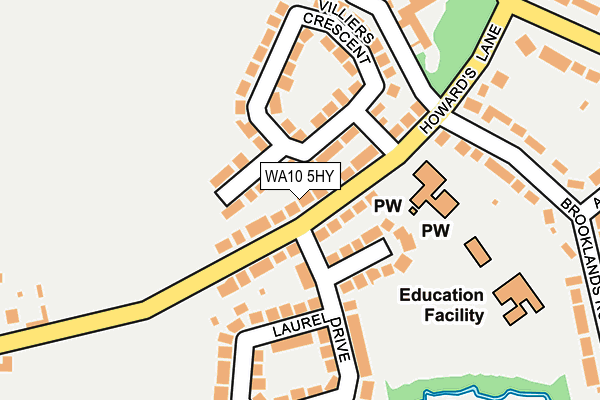 WA10 5HY map - OS OpenMap – Local (Ordnance Survey)
