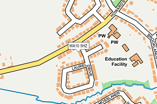 WA10 5HZ map - OS OpenMap – Local (Ordnance Survey)