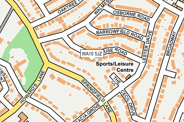 WA10 5JZ map - OS OpenMap – Local (Ordnance Survey)