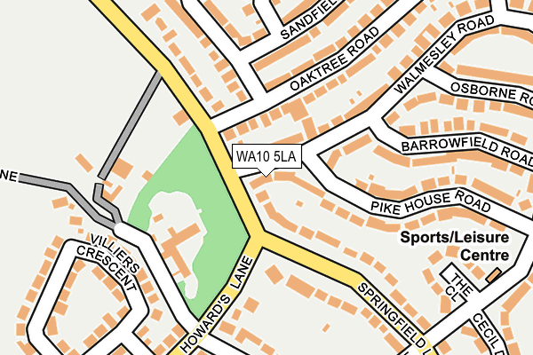 WA10 5LA map - OS OpenMap – Local (Ordnance Survey)