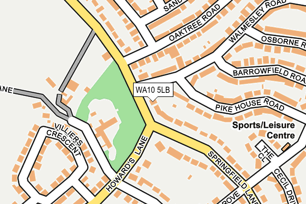 WA10 5LB map - OS OpenMap – Local (Ordnance Survey)