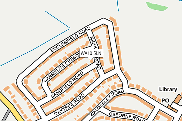WA10 5LN map - OS OpenMap – Local (Ordnance Survey)