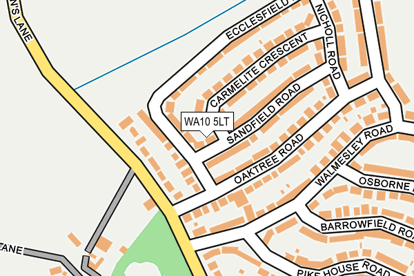 WA10 5LT map - OS OpenMap – Local (Ordnance Survey)