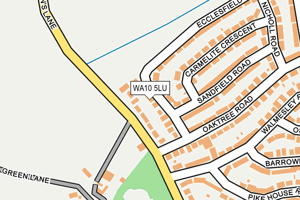 WA10 5LU map - OS OpenMap – Local (Ordnance Survey)