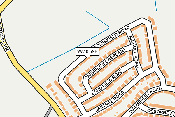 WA10 5NB map - OS OpenMap – Local (Ordnance Survey)