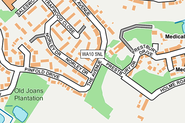 WA10 5NL map - OS OpenMap – Local (Ordnance Survey)